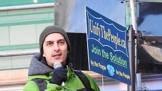 Toronto Ont Dundas Square Freedom Rally with Miguel C Unify the People.ca Jan 10 2021