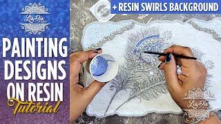 Make INCREDIBLE Epoxy Resin Art with this AMAZING Painting Technique! Elegant Peacock Feather Tray