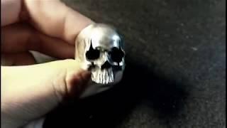 Scar No jaw skull ring 925 silver mens rings SSJ141 - MENSSKULL