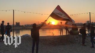 In chaotic Baghdad, Iraqi protesters built a beach to find peace