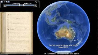 James Cook's first voyage in 20 seconds on GoogleEarth