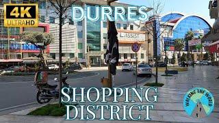 Durres Town Square to shopping 4k walking tour video Durres Albania