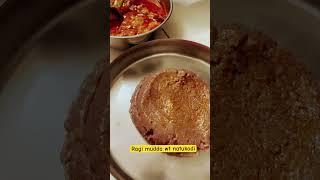 Ragi Sangati with natukodi pulusu  #food #ragimudda#ragisangati #natukodipulusu #foodie#viral