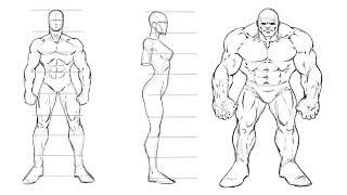 How to Draw Comic Book Characters - Studying Proportions