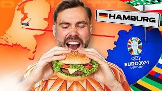 BANKZITTERS ETEN ZOVEEL MOGELIJK HAMBURGERS IN HAMBURG