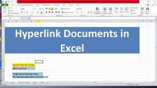 Hyperlink Documents in Excel