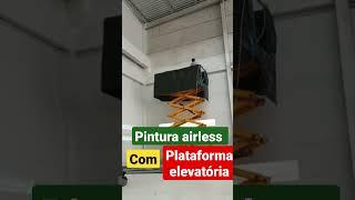 pintura airless usando plataforma elevatória #airlesspump