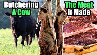 Butchering a Grass-fed Beef Cow & How Much Meat We Ended up With