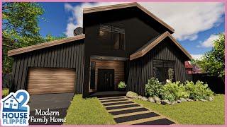 House Flipper 2 Sandbox Mode | Dark and Rich Coloured Modern Family Home - Build and Tour