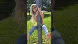 TINY TEXIE CLIMBS THE BIGGEST POLE EVER! #TINYTEXIE #CUTE #SPORTS #LOVE #FUNNY #LITTLEPERSON #SHORTS