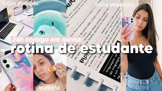 24h da minha ROTINA DE ESTUDANTE  GLOW UP DIÁRIO | vlog faculdade, estudos e motivação 