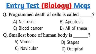 Entry Test Preparation 2023 | Biology mcqs for entry test | Biology mcqs 2023