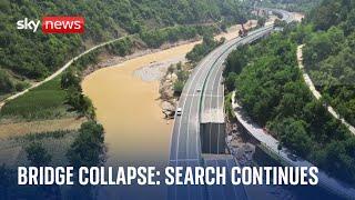 China: Search and recovery operation after bridge collapses in flash flooding