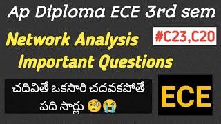 Network Analysis Important Questions| ap diploma C23 ece network analysis important questions|