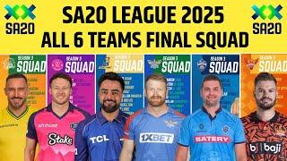 SA20 2025 All Team Squad || SAT20 League 2025 All Team Squad || SA20 All Team Squad 2025 | SA20 Live