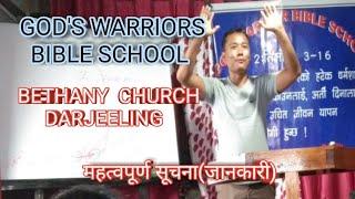 God's warriors bible school Arjun Joshua lopchan.