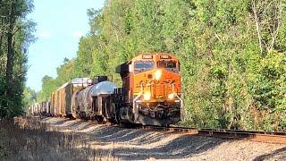 Extremely Long Trains Over 2 Miles Long!  Standing Between CSX & Norfolk Southern Trains!  DPUs!