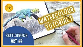 SKETCHBOOK with me #7:  LIZARD TUTORIAL | WATERCOLOUR painting tips and tricks