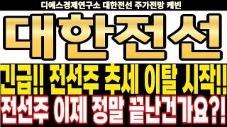 대한전선 주가전망] 긴급!! 전선주 추세 이탈 시작!! 전선주 이제 정말 끝난건가요?! feat.디에스경제연구소 케빈