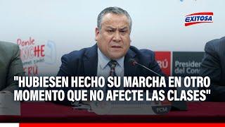 Adrianzén cuestiona a la Asociación de Colegios Privados por marcha ante extorsiones: "Insólito"