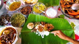 Sri Lankan Tamil Food - BANANA LEAF MEAL and Lagoon Crabs in Trincomalee, Sri Lanka