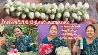 మీరు అడిగిన ప్రశ్నలకు జవాబులు చెబుతూ మరల మల్లెపూల మాల ఒక్కసారి కట్టి చూపించు అని అడిగారు