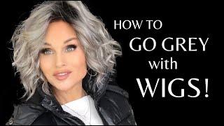 HOW to TRANSITION to GREY with wigs?! | HUGE TRY ON  & DEMO'S | ADVICE for Brunettes, Blondes & Reds