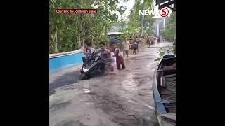 Isang barangay sa Albay, nakaranas ng storm surge