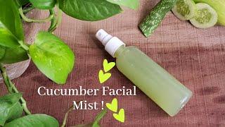 Calm, Hydrate & Refresh your skin in Summer - DIY Cucumber Facial Mist for flawless skin !