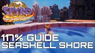 Spyro 3 Year Of The Dragon (Reignited) 117% Guide SEASHELL SHORE (ALL GEMS, EGGS...)