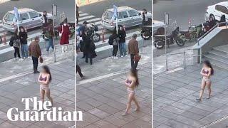 Iran arrests woman who stripped to underwear in protest at ‘abusive’ dress code policing