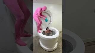 CRAZY MAN PRANKED ME in the Worlds Largest Toilet with Balloon #shorts