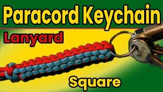 Paracord Keychain: Lanyard Square knot, finish with the Turkish Knot!