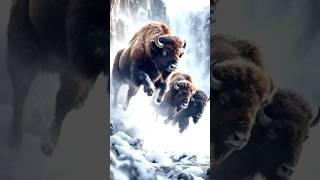 AI Bison  + Bull  Fusion | Ultimate Hybrid Beast!" #aishorts #bison #bull #hybridbison