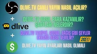 DLİVE YAYIN AÇMA / DLİVE PARA KAZANMA / TAKİP, ABONE, BAĞIŞ EKRANDA NASIL GÖSTERİLİR (2020)