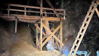 1876 Nevada Silver Mine - Huge Stopes - Long Ladders