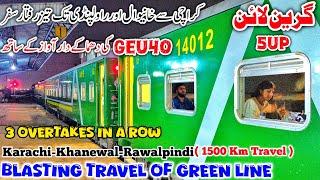 Green Line Blasting Travel With Crackling Sound of Mighty GEU40 Locomotive | Karachi to Rawalpindi