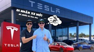 Đi nhận xe mới để chuẩn bị làm cha (2 thằng 2 chiếc xe điện Tesla)