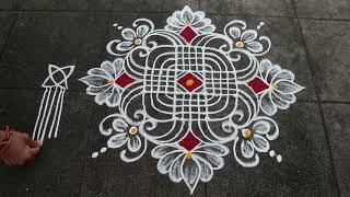 Dhanurmasam Muggulu4x2 dots Margazhi KolamGeethala MugguluDhanurmasam Border Rangoli Designs