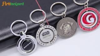 Customized Metal Keychain, Spin Keychain, Metal Spin Keychain