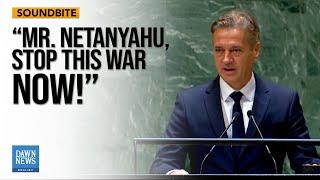 Mr. Netanyahu, stop this war now: Slovenia Slams Israel at UNGA | Dawn News English