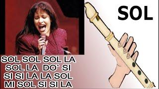 Selena - Como la flor, flauta dulce fácil, tutorial con animación, easy flute recorder