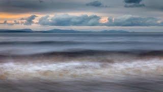 Sunset long exposure photography at the beach