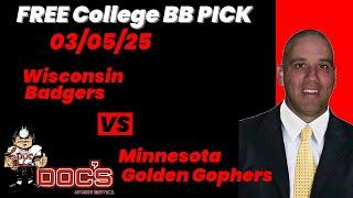 College Basketball Pick - Wisconsin vs Minnesota Prediction, 3/5/2025 Free Best Bets & Odds