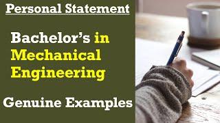 Scholarship Motivation Letter Examples | Bachelor's in Mechanical Engineering |  Personal Statement