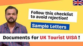 Documents required for UK tourist VISA | UK Tourist VISA 2023 document checklist & sample letter