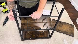 Unboxing & Assembling the YATINEY Bar Cart, 3-Tier Serving Cart, Kitchen Cart with Wine & Cup Rack