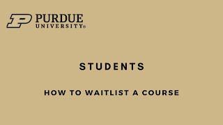 Waitlist a course