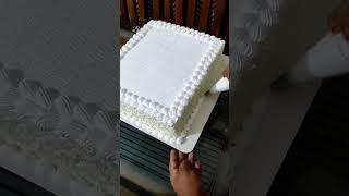 Rectangle cake decoration. #whiteforestcake #baslasfreshland #trending #shortsfeed #shortsvideo cake