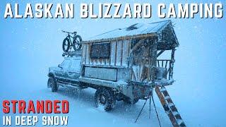 Riding Out an Epic 50mph Alaskan Blizzard in my Cozy Homemade Truck Camper | Stranded in Deep Snow